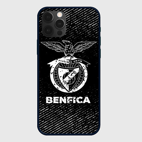 Чехол iPhone 12 Pro Benfica с потертостями на темном фоне / 3D-Черный – фото 1