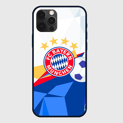 Чехол iPhone 12 Pro Bayern munchen Абстракция геометрии / 3D-Черный – фото 1