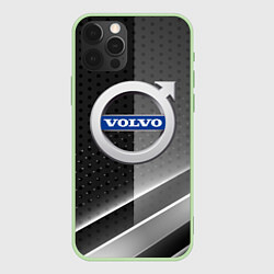 Чехол iPhone 12 Pro Volvo Карбон абстракция