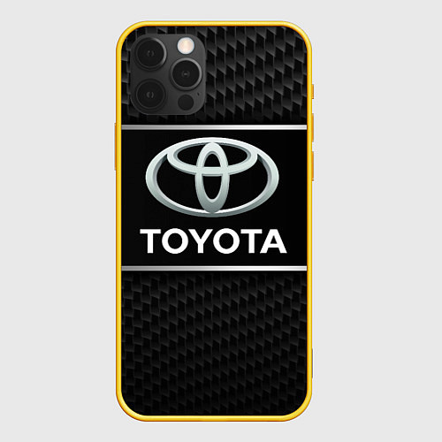 Чехол iPhone 12 Pro Toyota Карбон / 3D-Желтый – фото 1