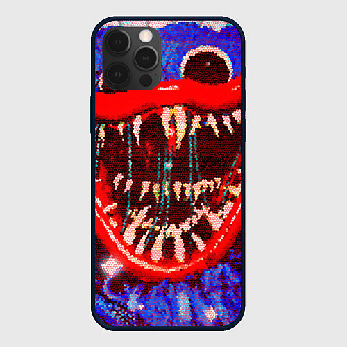 Чехол iPhone 12 Pro Оскал Хаги Ваги - витраж / 3D-Черный – фото 1