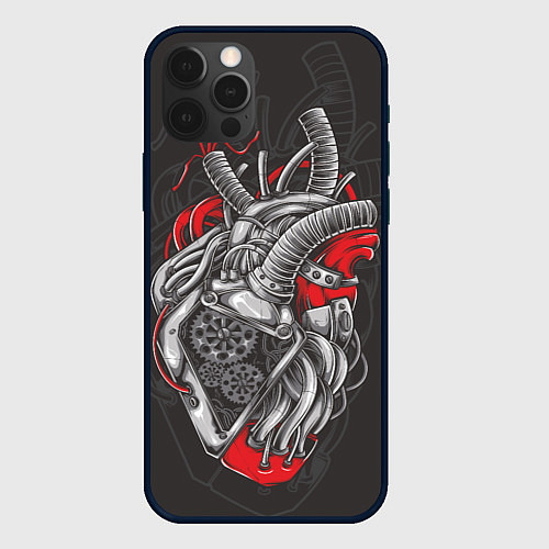 Чехол iPhone 12 Pro Механическое сердце стимпанк / 3D-Черный – фото 1