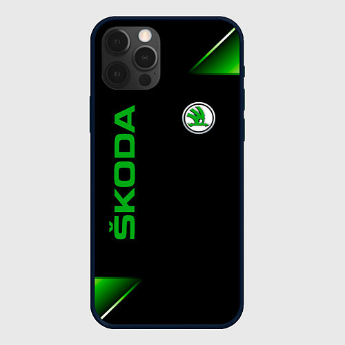 Чехол iPhone 12 Pro Skoda Sport Абстракция / 3D-Черный – фото 1