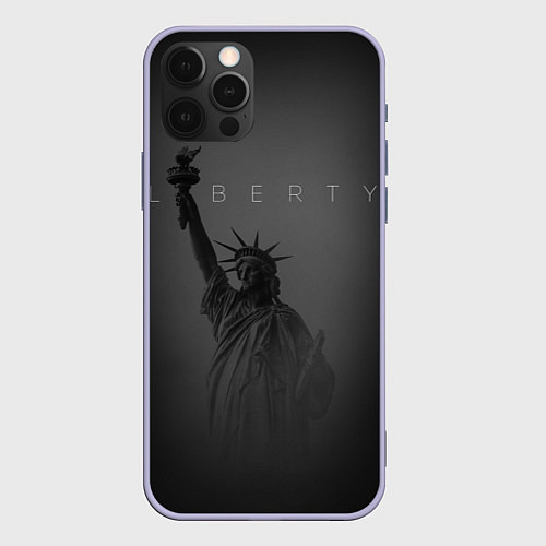 Чехол iPhone 12 Pro LIBERTY - СТАТУЯ СВОБОДЫ / 3D-Светло-сиреневый – фото 1