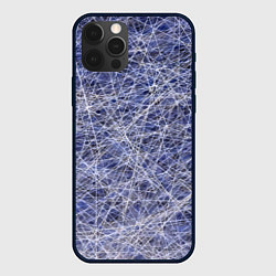 Чехол для iPhone 12 Pro Паттерн из хаотичных линий - экспрессия, цвет: 3D-черный