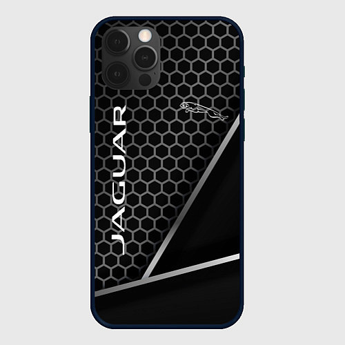 Чехол iPhone 12 Pro Jagur абстракция соты / 3D-Черный – фото 1