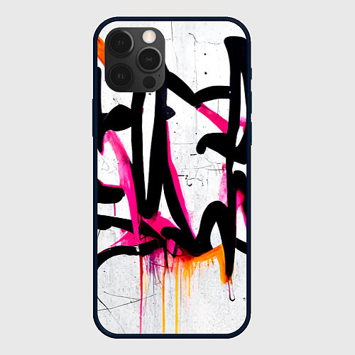 Чехол iPhone 12 Pro Крупные граффити узоры / 3D-Черный – фото 1