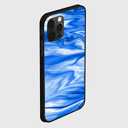 Чехол для iPhone 12 Pro Бело синий абстрактный фон Волны, цвет: 3D-черный — фото 2