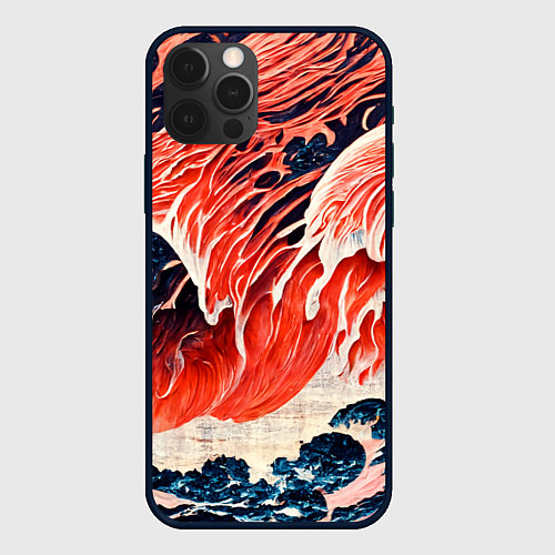 Чехол iPhone 12 Pro Великая красная волна / 3D-Черный – фото 1