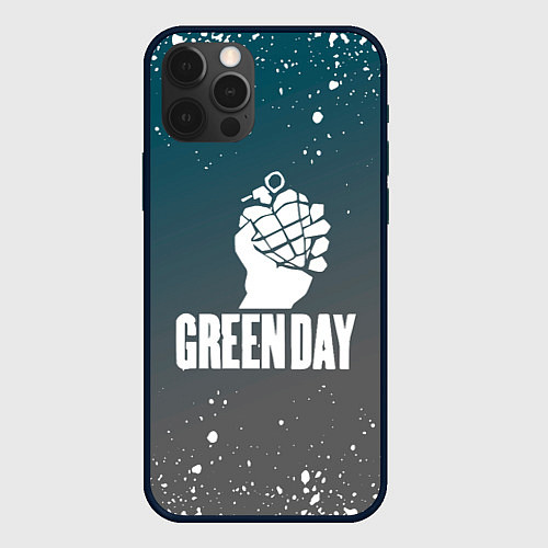 Чехол iPhone 12 Pro Green day - брызги / 3D-Черный – фото 1