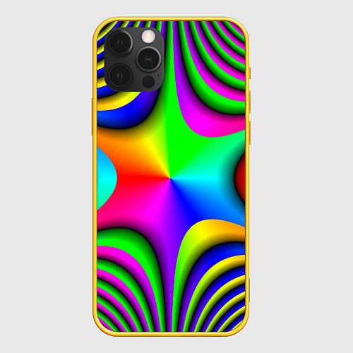 Чехол iPhone 12 Pro Радужная звезда / 3D-Желтый – фото 1