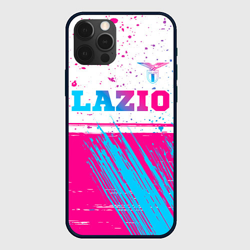 Чехол iPhone 12 Pro Lazio neon gradient style: символ сверху / 3D-Черный – фото 1