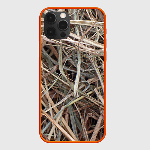 Чехол iPhone 12 Pro Обычная высохшая трава - авангард / 3D-Красный – фото 1