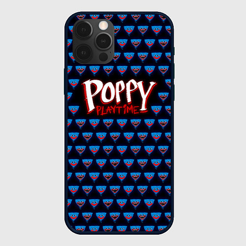 Чехол iPhone 12 Pro Poppy Playtime - Huggy Wuggy Pattern / 3D-Черный – фото 1