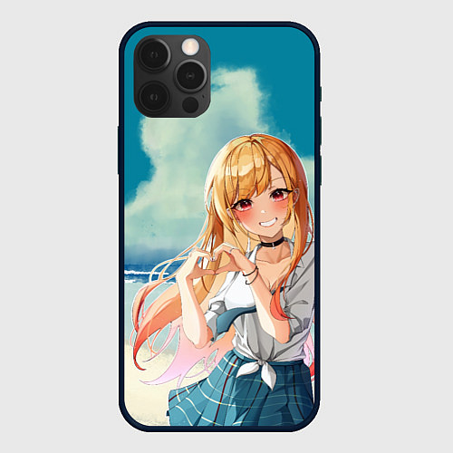 Чехол iPhone 12 Pro Марин Китагава : Фарфоровая кукла влюбилась / 3D-Черный – фото 1