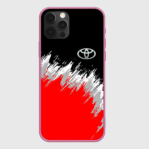 Чехол iPhone 12 Pro Тойота камри - краска / 3D-Малиновый – фото 1