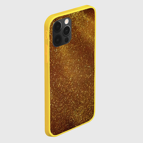 Чехол iPhone 12 Pro Золотая пыль / 3D-Желтый – фото 2