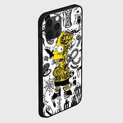 Чехол для iPhone 12 Pro Барт Симпсон весь в татухах - Hype, цвет: 3D-черный — фото 2