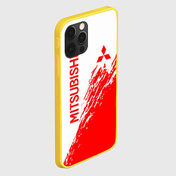 Чехол для iPhone 12 Pro Mitsubishi - красная текстура, цвет: 3D-желтый — фото 2
