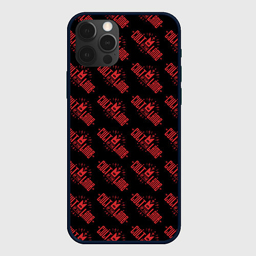 Чехол iPhone 12 Pro Cult of the lamb pattern / 3D-Черный – фото 1