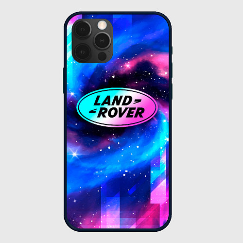 Чехол iPhone 12 Pro Land Rover неоновый космос / 3D-Черный – фото 1