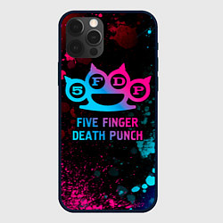 Чехол для iPhone 12 Pro Five Finger Death Punch - neon gradient, цвет: 3D-черный