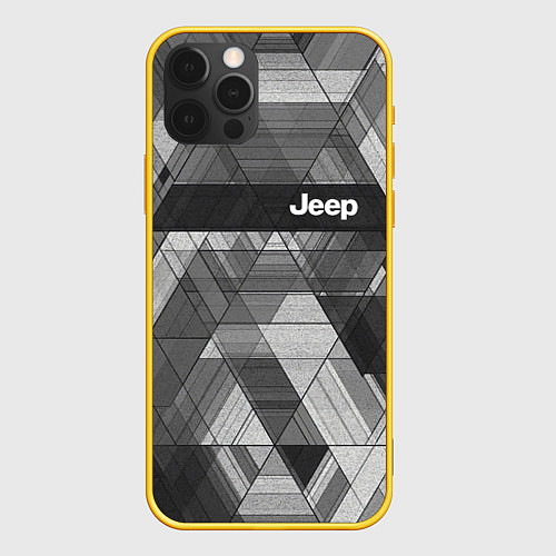 Чехол iPhone 12 Pro Jeep - спорт / 3D-Желтый – фото 1