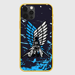 Чехол iPhone 12 Pro Атака Титанов синяя краска