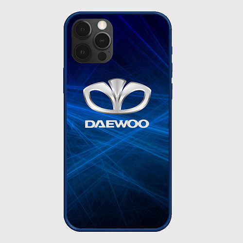 Чехол iPhone 12 Pro Daewoo - лучи / 3D-Тёмно-синий – фото 1