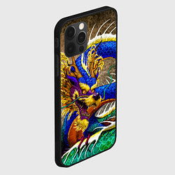 Чехол для iPhone 12 Pro Разноцветный Японский Дракон, цвет: 3D-черный — фото 2