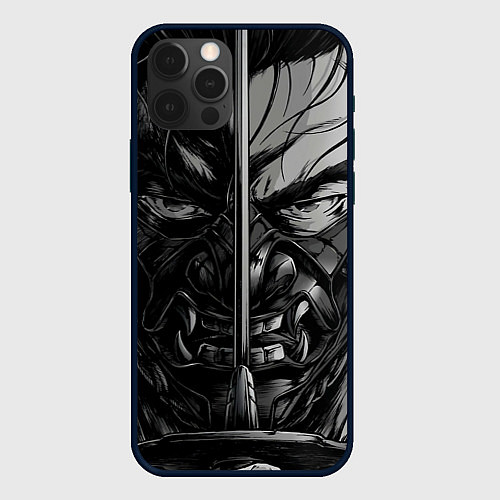 Чехол iPhone 12 Pro Дзин и его катана / 3D-Черный – фото 1