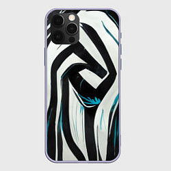 Чехол для iPhone 12 Pro Цифровой окрас зебры, цвет: 3D-светло-сиреневый