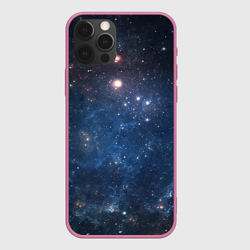 Чехол iPhone 12 Pro Молчаливый космос / 3D-Малиновый – фото 1