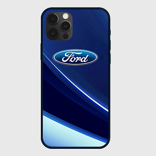 Чехол iPhone 12 Pro Ford - абстракция / 3D-Черный – фото 1