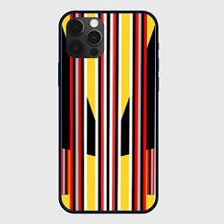 Чехол для iPhone 12 Pro Геометрические цветные фигуры полосы geometry, цвет: 3D-черный