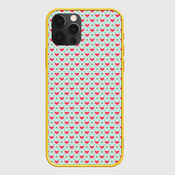 Чехол для iPhone 12 Pro Сердечки - абстракция минимализм, цвет: 3D-желтый