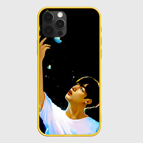 Чехол iPhone 12 Pro BTS Kim Yohan Butterfly / 3D-Желтый – фото 1