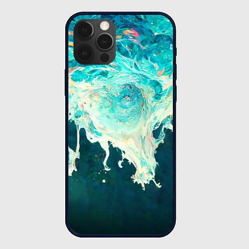 Чехол iPhone 12 Pro Поток воды / 3D-Черный – фото 1