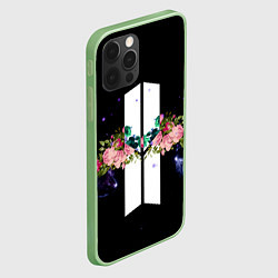 Чехол для iPhone 12 Pro BTS Flowers In Space, цвет: 3D-салатовый — фото 2