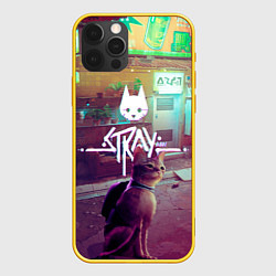 Чехол для iPhone 12 Pro Stray - котик - neon, цвет: 3D-желтый