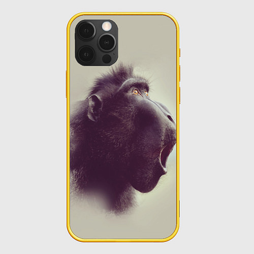 Чехол iPhone 12 Pro Удивленная обезьяна / 3D-Желтый – фото 1