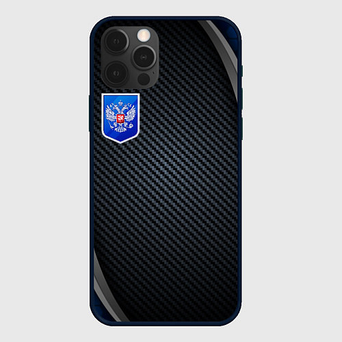 Чехол iPhone 12 Pro Black & blue Russia / 3D-Черный – фото 1