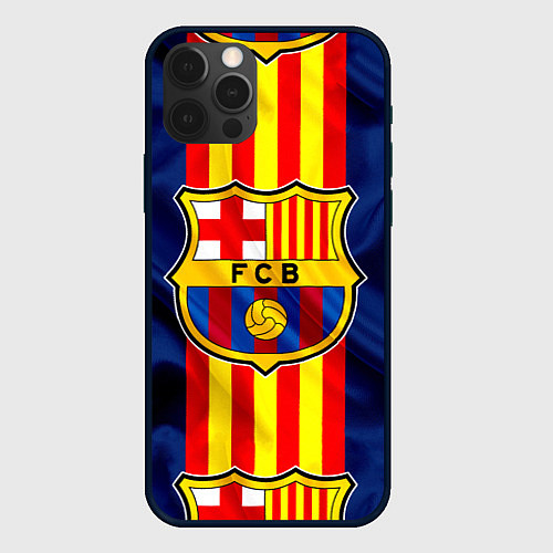 Чехол iPhone 12 Pro Фк Барселона Лого / 3D-Черный – фото 1