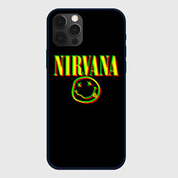 Чехол iPhone 12 Pro Nirvana logo glitch