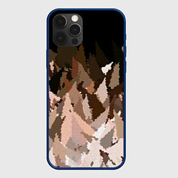 Чехол iPhone 12 Pro Abstract mosaic pattern brown and black