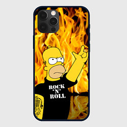 Чехол iPhone 12 Pro Homer Simpson - Rock n Roll!