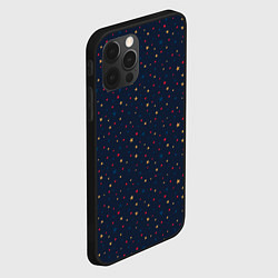 Чехол для iPhone 12 Pro Золотые, красные, синие звезды на темно синем, цвет: 3D-черный — фото 2