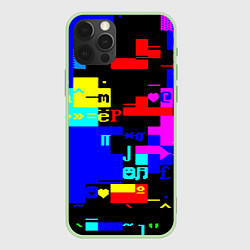 Чехол для iPhone 12 Pro Яркая экранная композиция, цвет: 3D-салатовый