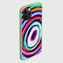 Чехол для iPhone 12 Pro Кругообразные абстрактные лучи, цвет: 3D-салатовый — фото 2