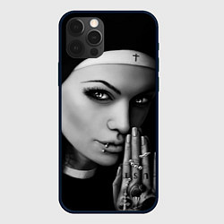 Чехол iPhone 12 Pro Готическая монашка с татуировкой Страсть
